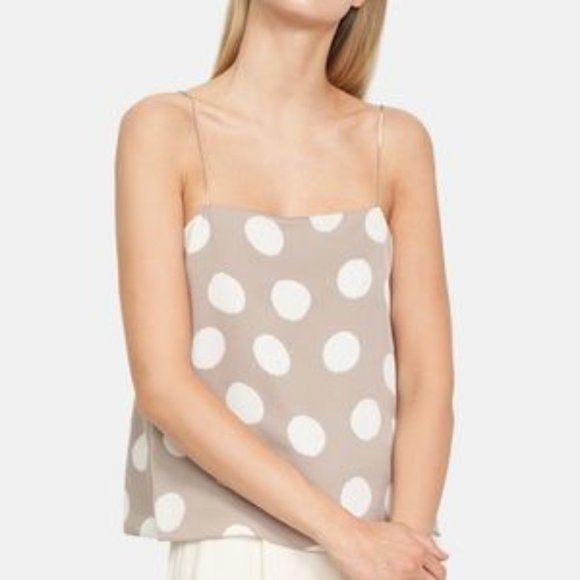 Theory Silk Large Dot Print Cami Size L - Picture 1 of 6